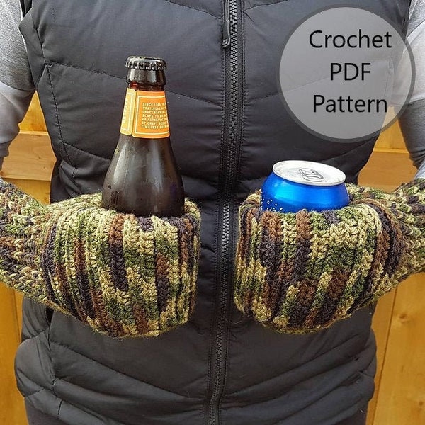 Beer Mitten Cozy CROCHET PATTERN PDF Download | Bonfire Buddy Drink Cozy Mitten | Drink Cozy | Beer Cozy | Beer Mitten