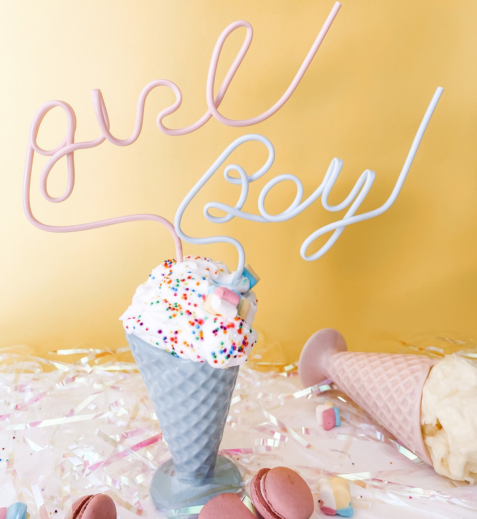 10 Pack Baby Shower Straws, Gender Reveal Decorations, Baby Shower