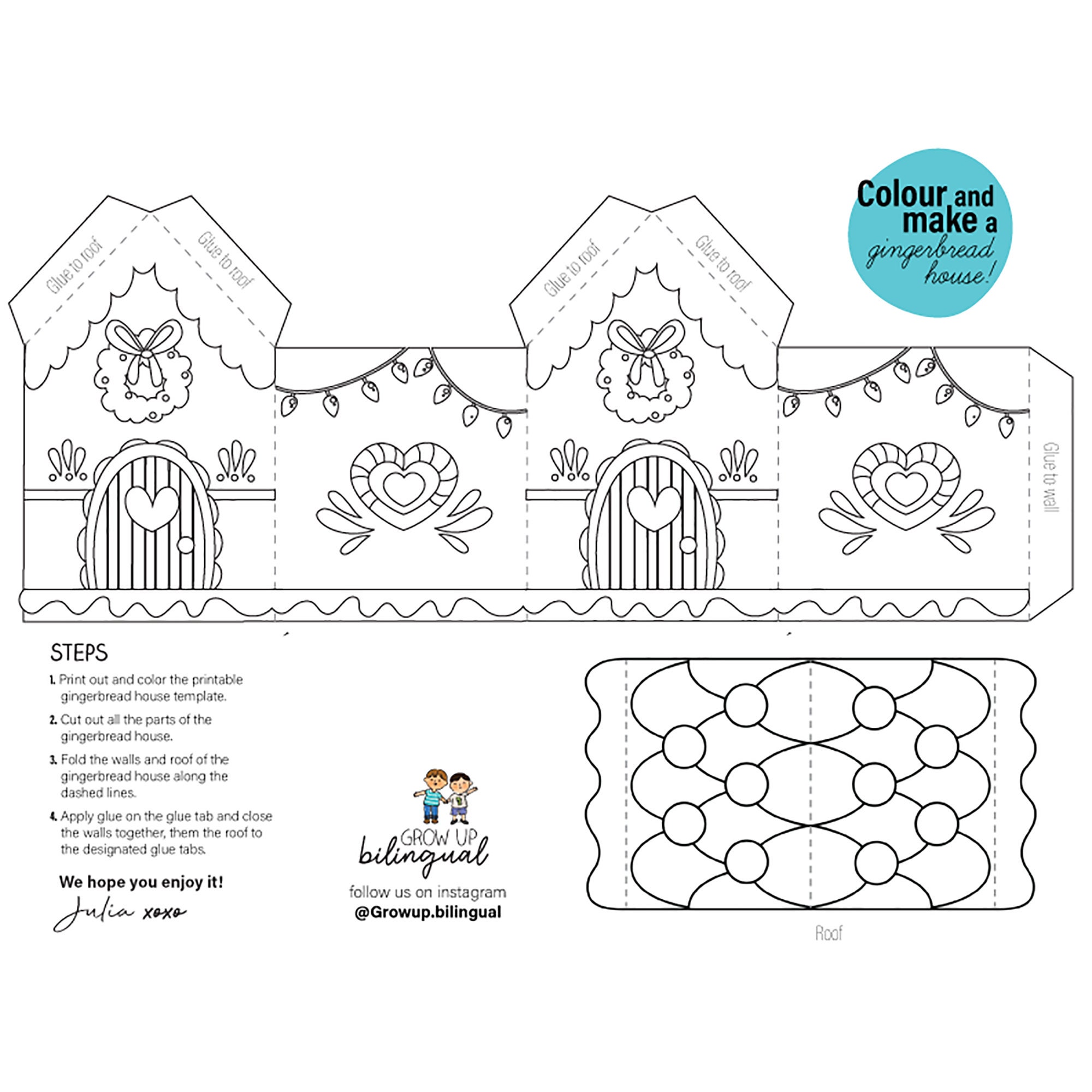 paper gingerbread house template printable