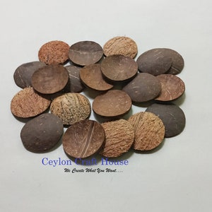 直径 2.5 インチのココナッツ シェル チップ (クラフト アイテムの作成に使用)|天然ココナッツ シェル|ココナッツ シェル製品|オーガニック ココナッツ チップ|クラフト アクセサリー