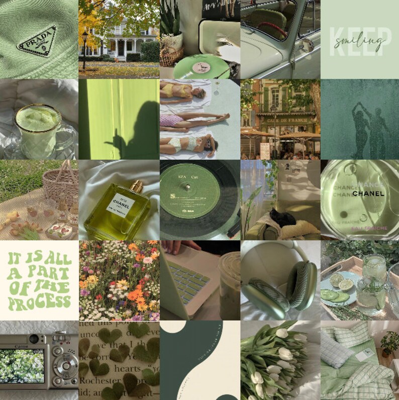 Sage Green Wall Collage Kit Etsy