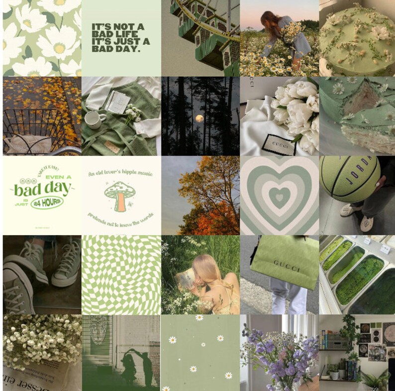 Sage Green Wall Collage Kit Etsy