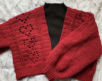 Heart cable cardigan