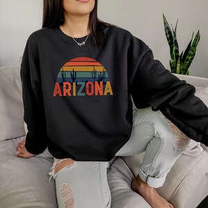 Arizona Shirt Vintage Retro Sweatshirt Arizona Sunset Cactus Shirt Arizona Bachelorette Arizona Girls Trip Hiking Sweatshirt AZ Shirts