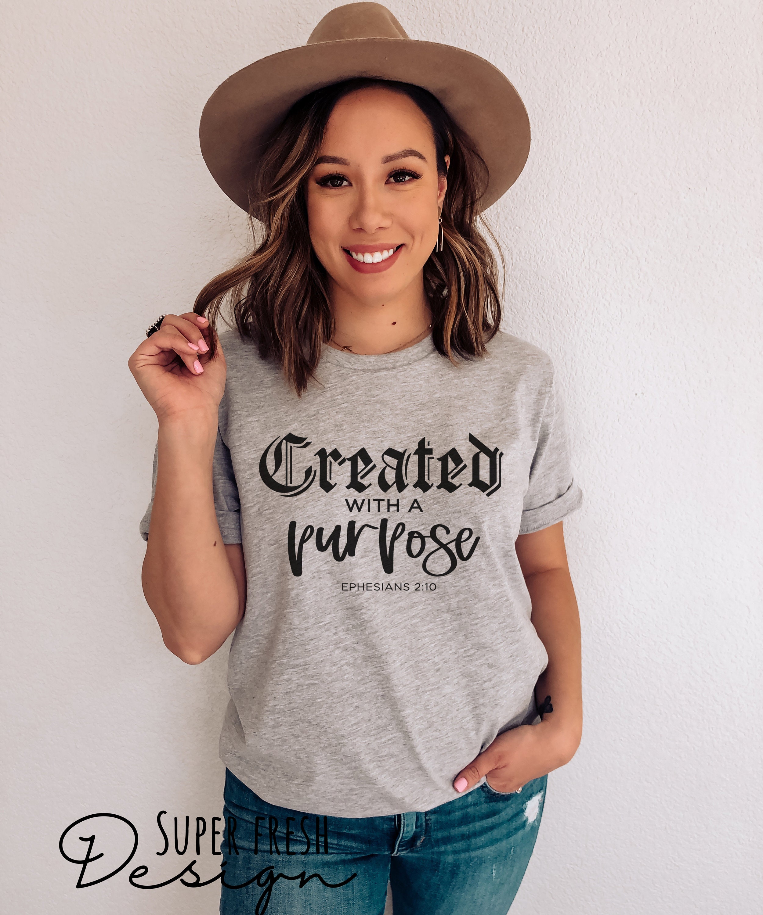 Created With a Purpose Ephesians 2:10 Scripture Shirt - Etsy