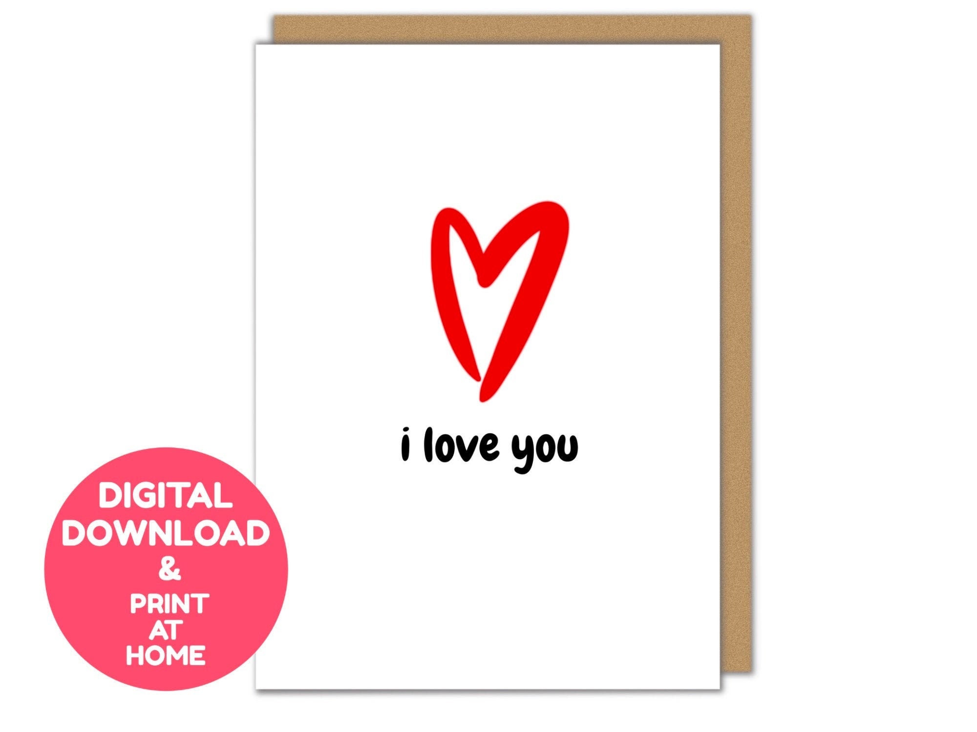 Printable Love Card Instant Download Card I Love You Card | Etsy