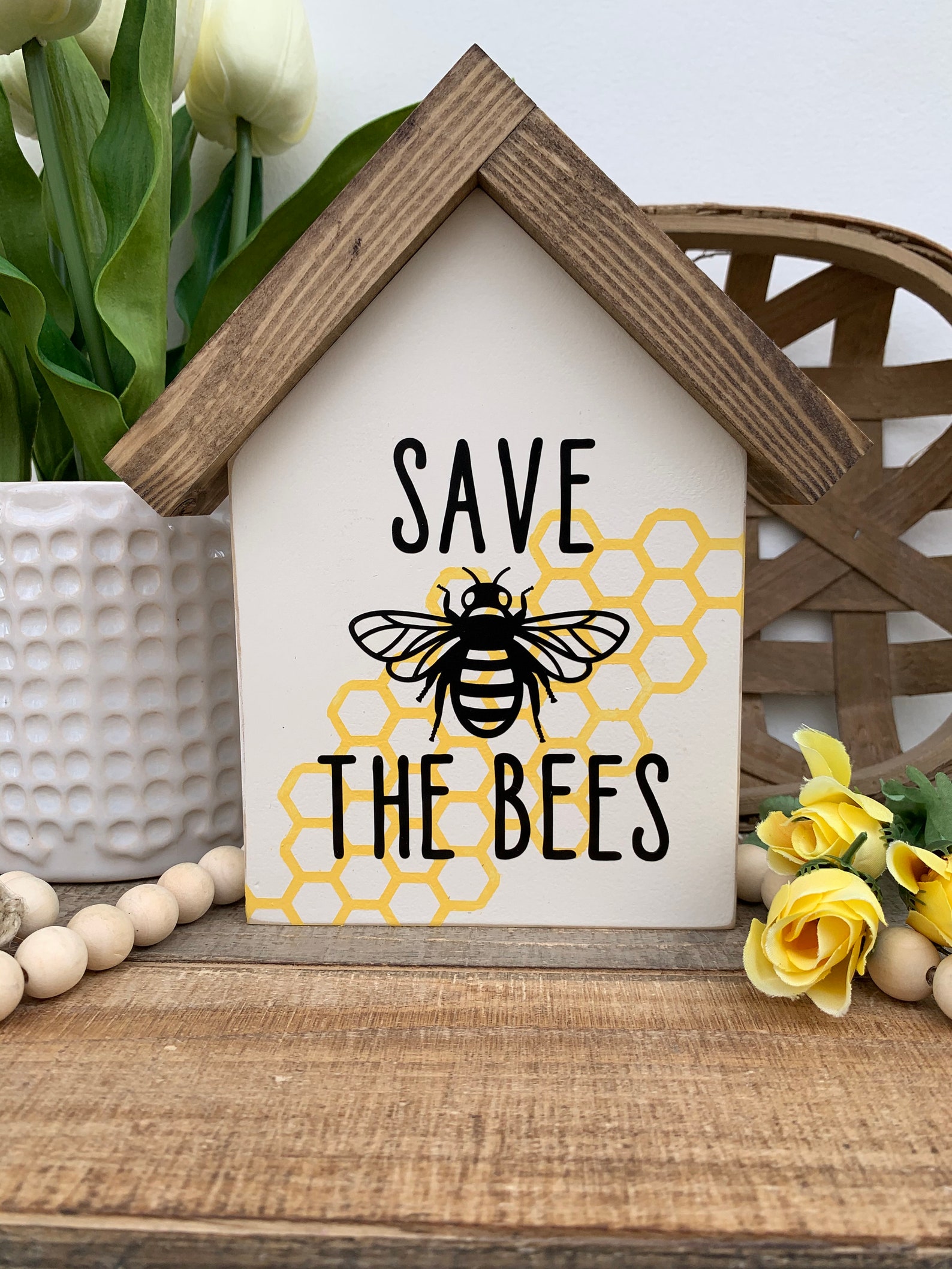 Save the Bees Sign Bee Tiered Tray Decor Honey Bee Sign Etsy