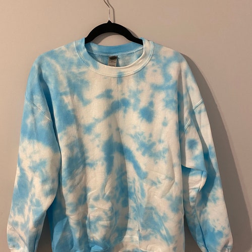 Light Blue Tie Dye Sweatshirt Crewneck or Hoodie - Etsy