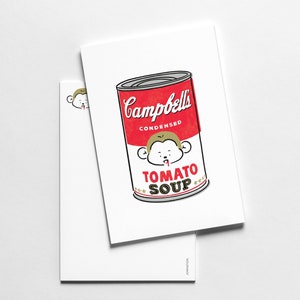 Cartão Postal Monkey in Campbell's Soup Art Parody