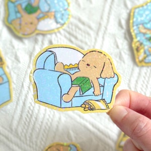 Holographic Waterproof Sticker - Couch Potato