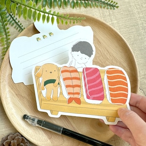Sushi-gestanzte Postkarte