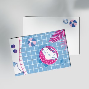 Cartolina della piscina estiva