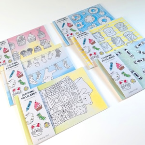 Jeu de cartes postales à colorier (6 pcs.)