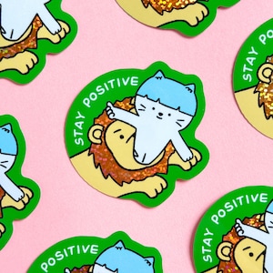 Glitzer Sticker - Stay Positive