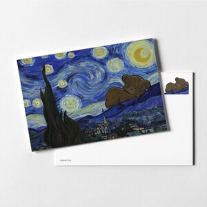 Cartão Postal Paródia de Arte da Noite Estrelada