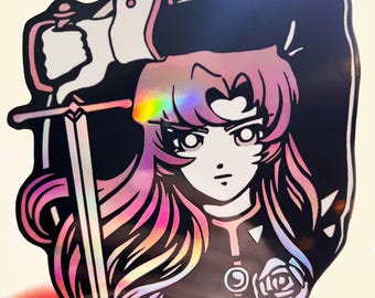 Utena Large Pink Holographic Sticker