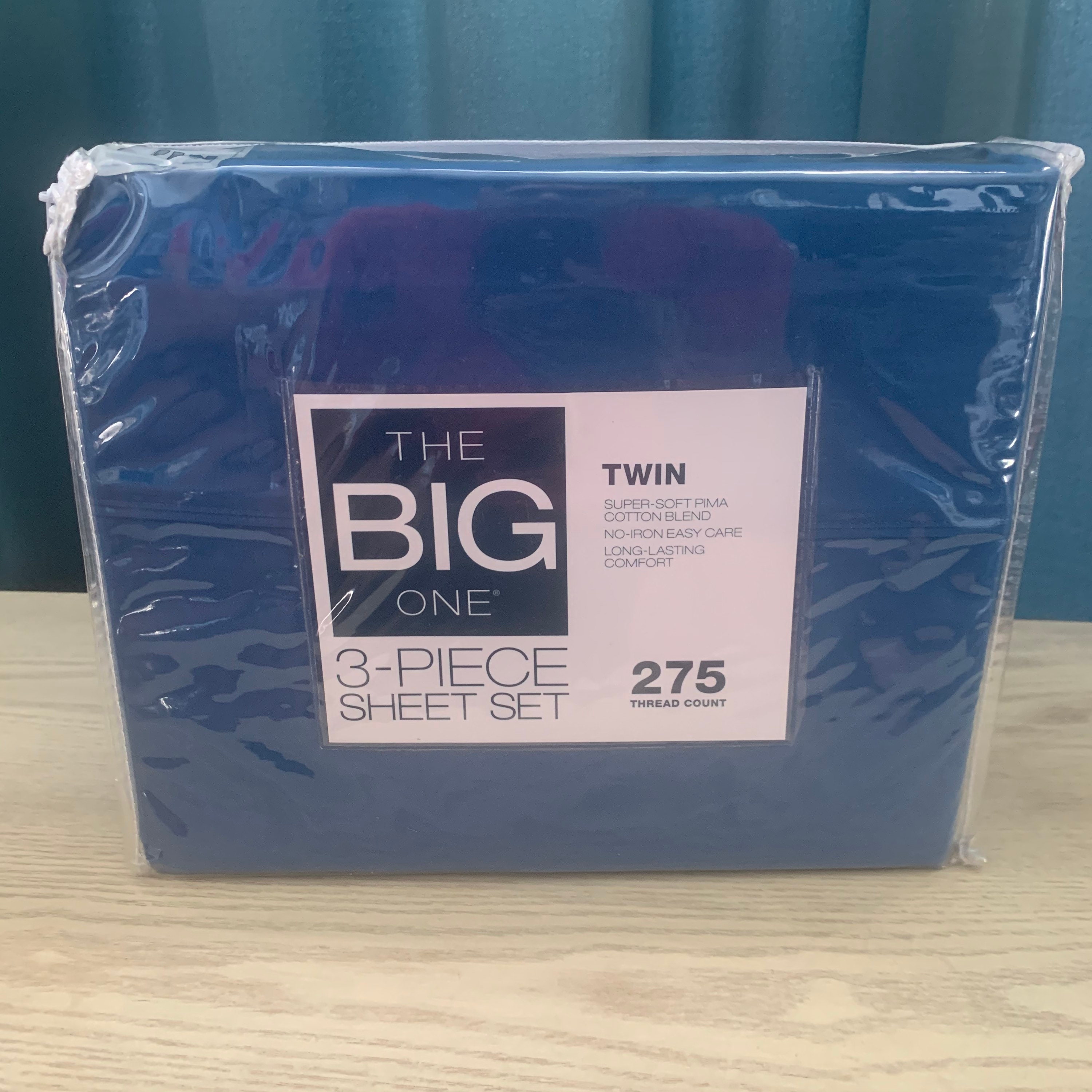 The Big One Blue 3 Piece Sheet Set Twin New 275 Thread Count Etsy