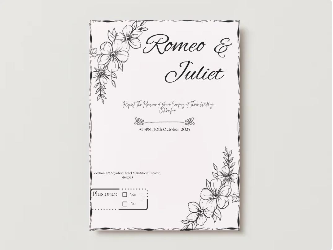 Plus One Guest Invitation Templates Digital Wedding Invitation,