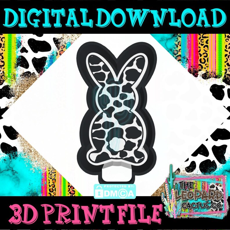 Cow Print Bunny , Stl File, Mold Housing, Scented Beads, Freshie Mold ...