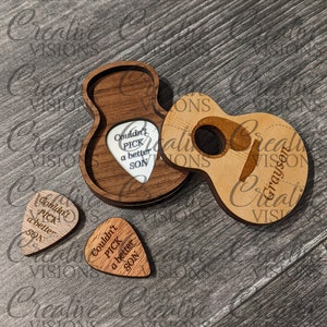 Guitar Keepsake Pick and Box cut file for laser cutter image 9