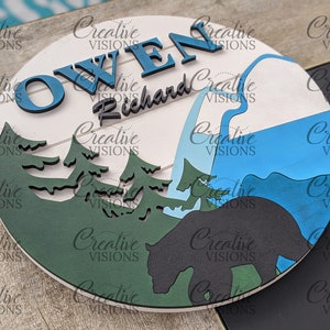 Bear Mountain Name Sign SVG FILE, laser and cricut cutting file