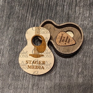 Guitar Keepsake Pick and Box cut file for laser cutter image 5