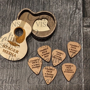 Guitar Keepsake Pick and Box cut file for laser cutter image 7