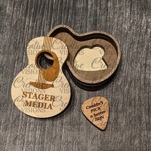 Guitar Keepsake Pick and Box cut file for laser cutter image 6