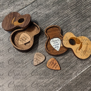 Guitar Keepsake Pick and Box cut file for laser cutter image 1