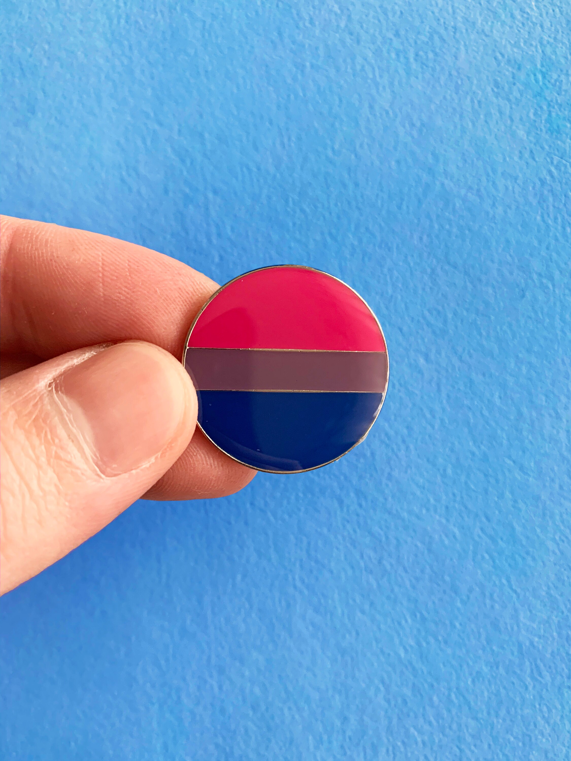 Circle Bisexual Pride Flag Pin Enamel Pin Badge Rainbow Etsy