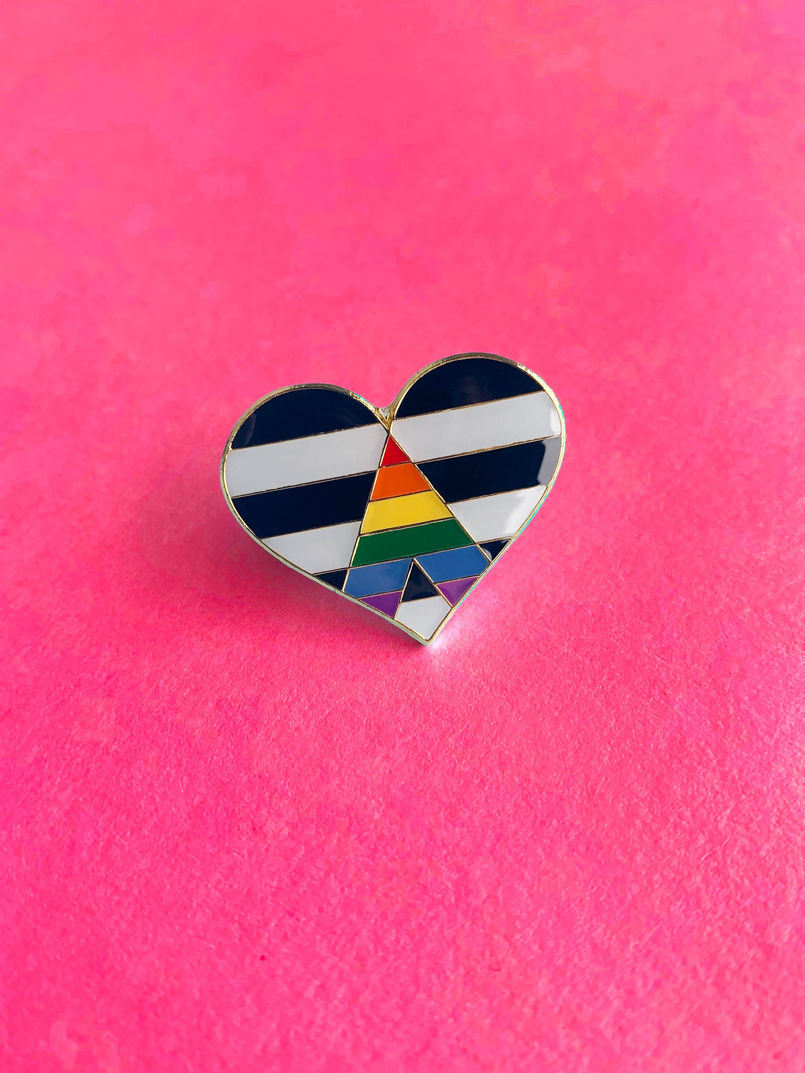 Straight Ally Enamel Pin Badge Enamel Badge Rainbow Etsy