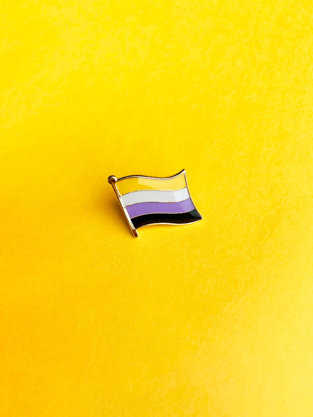 Mini Non Binary Pride Flag Pin | Enamel Badge Rainbow Inclusive Gay ...