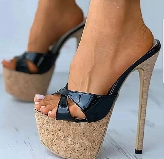 Ladies Black Satin Platform Shoes UK 7 NEW ASOS DESIGN Black High Heels  Party | eBay