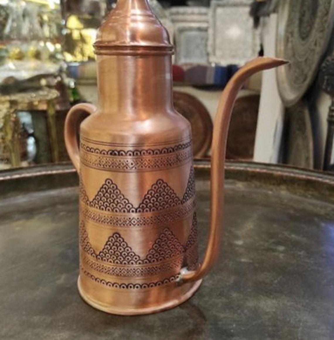 copper olive oil bottle