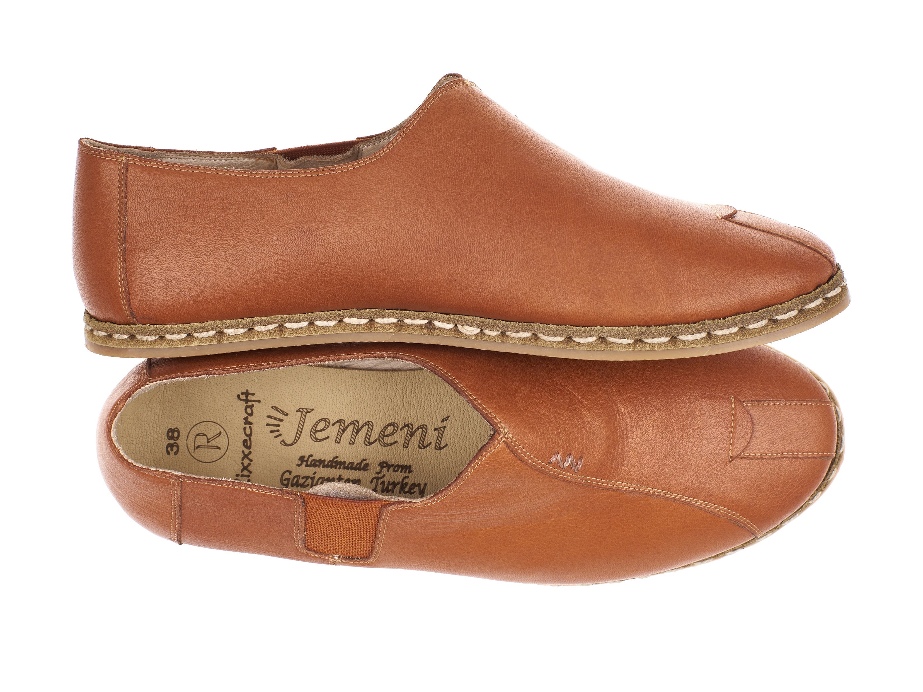 Women Tan Color Leather Handmade Slip On Loafer Shoes Etsy UK