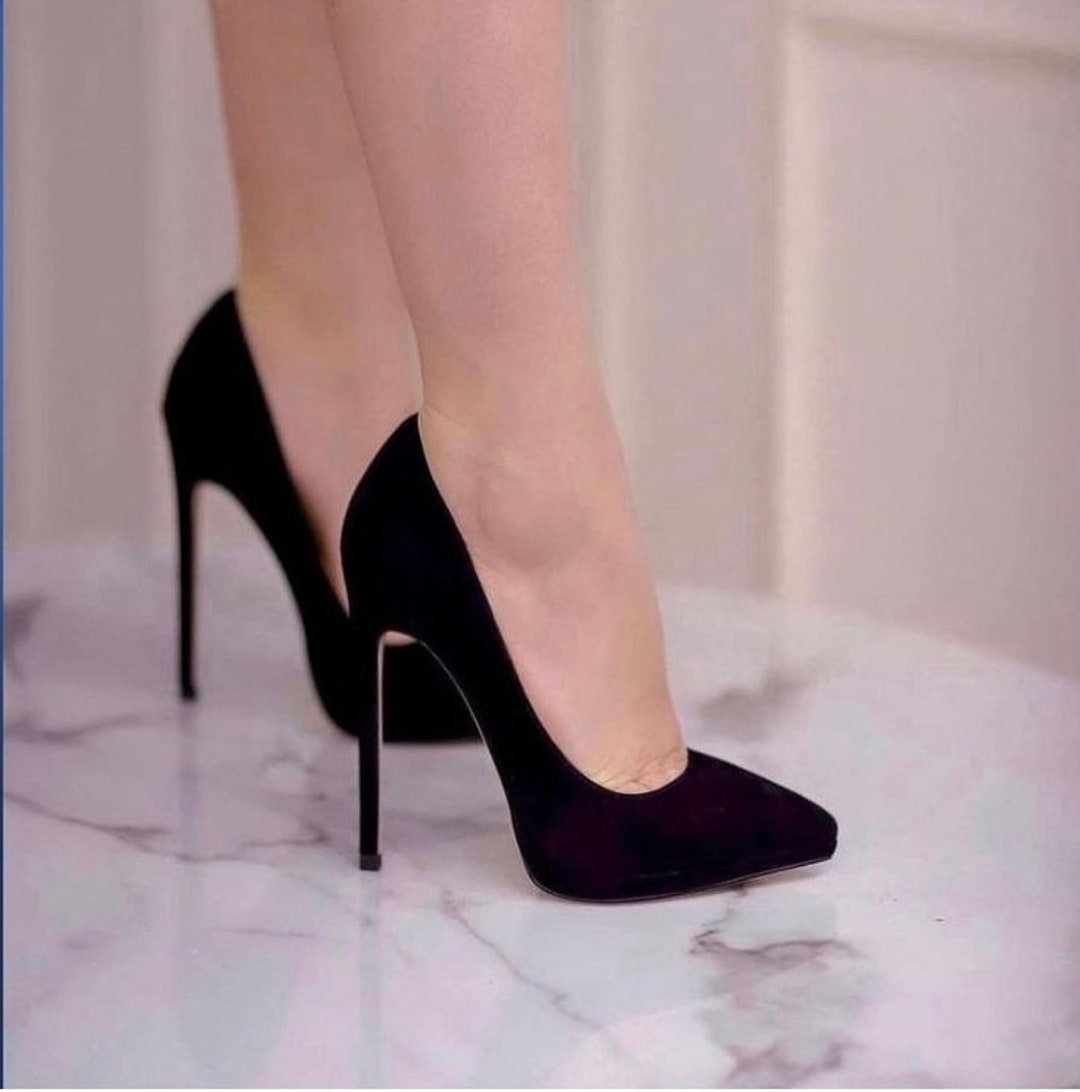 Black Color Stiletto Shoes Black Color Women Shoes Black Etsy