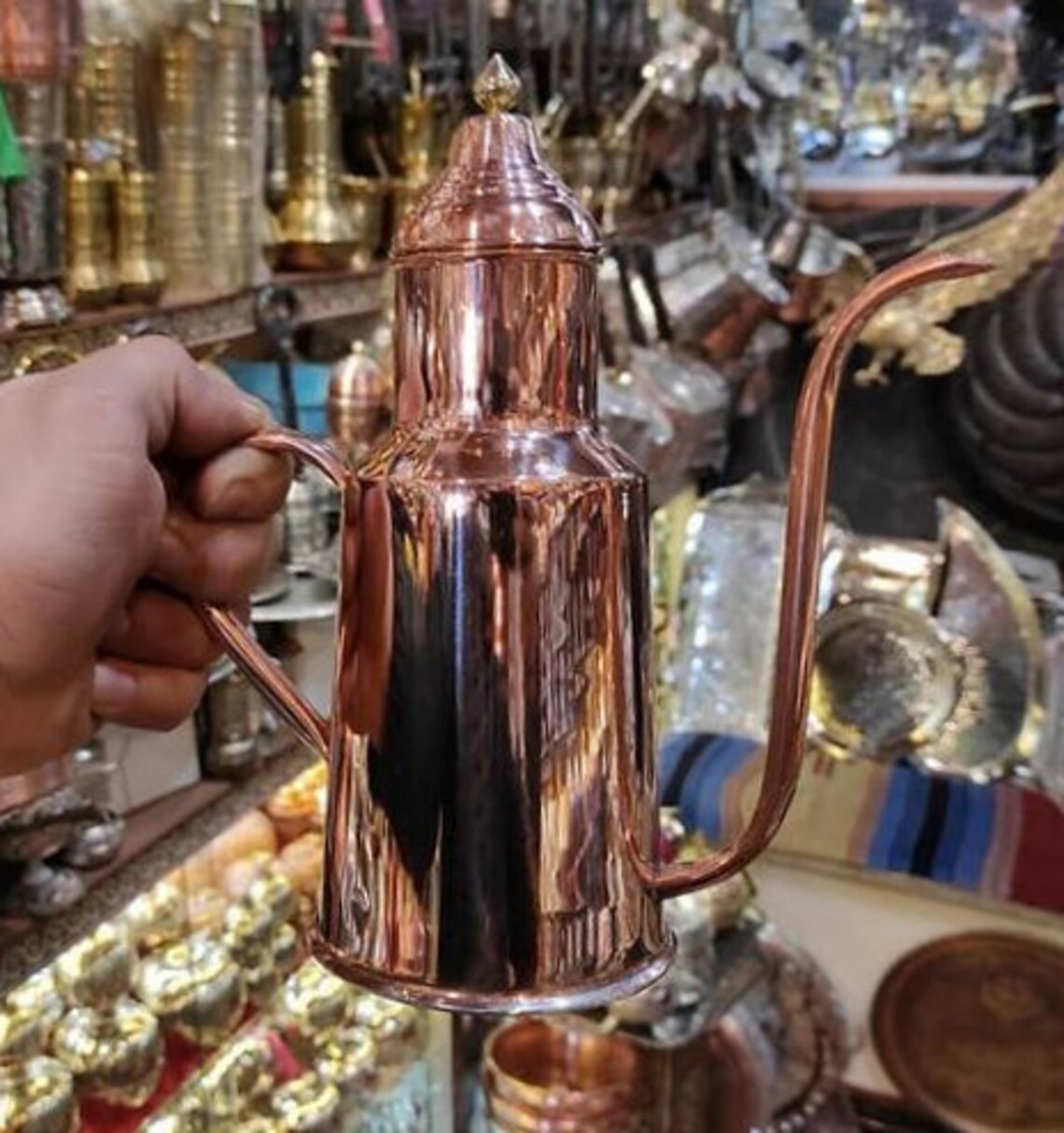 copper olive oil bottle