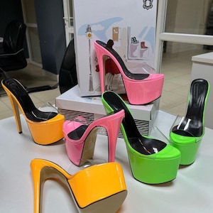 Platform Silicone Stiletto Heels Evening Shoes Party Shoes - Etsy