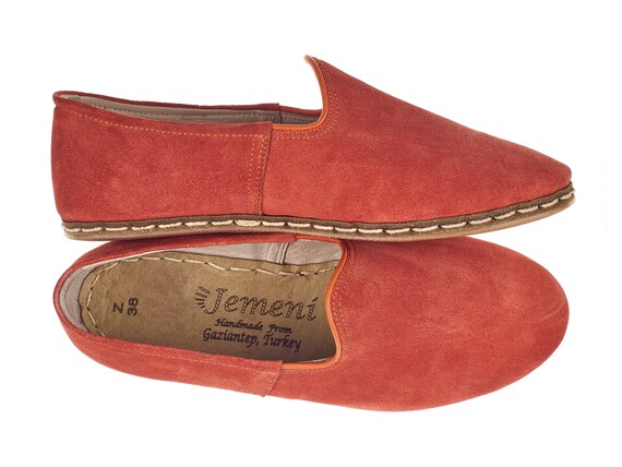 flat orange shoes