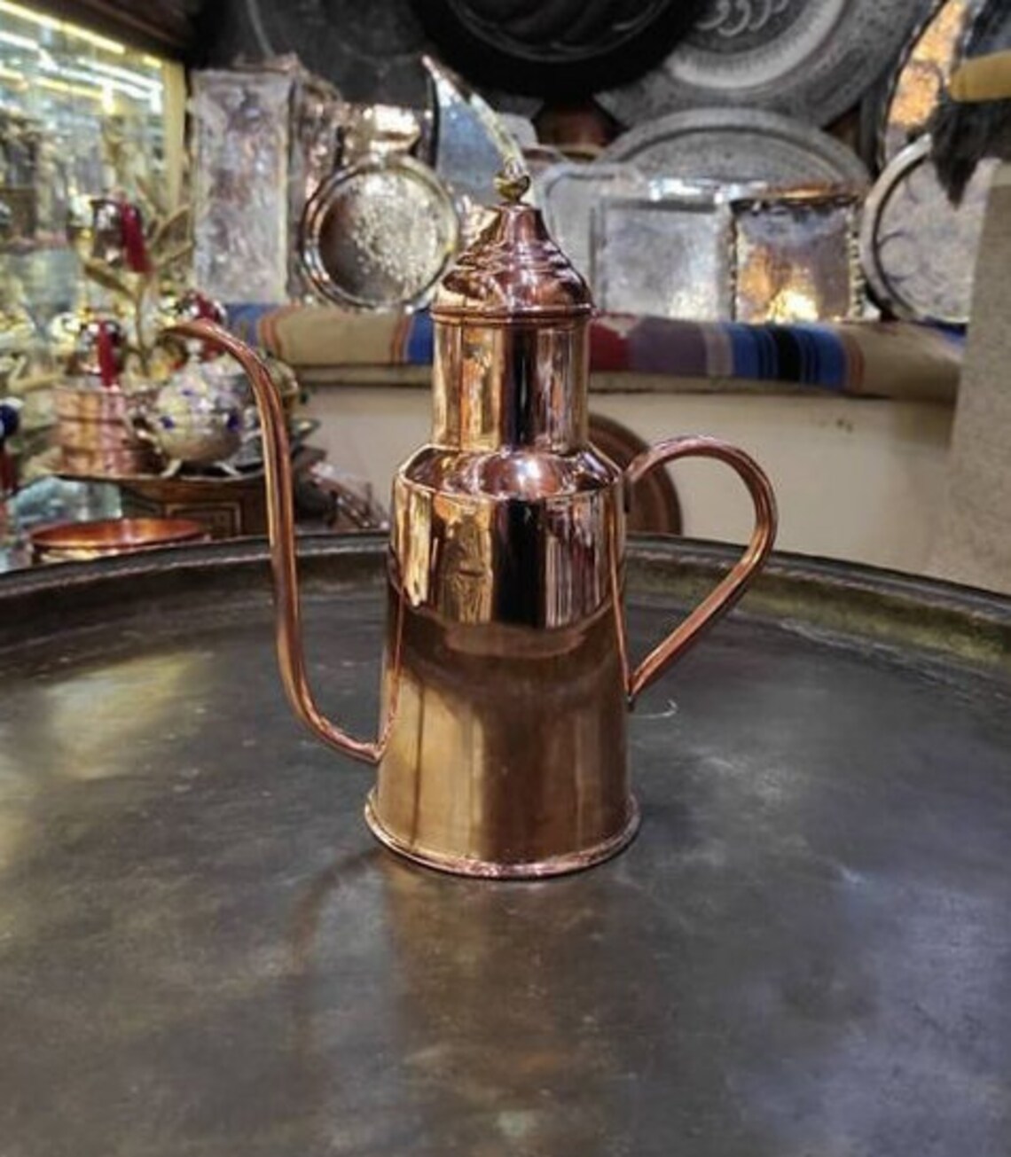 copper olive oil bottle