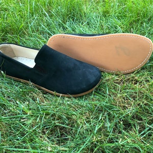 Grounding Barefoot Shoes For Women, Women Earthing Smooth Leather Shoes, Black Barefoot Shoes, Zero Drop Shoes, Wide Toe Box