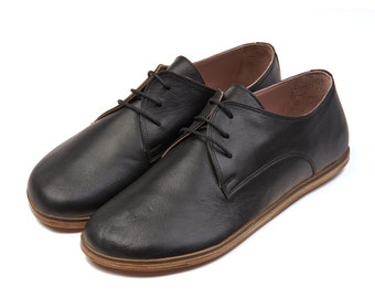 Barefoot MEN BLACK Color Oxford Shoes,Wide Barefoot,Handmade Leather Yemeni Shoes,Comfortable Barefoot,Personalized Gifts