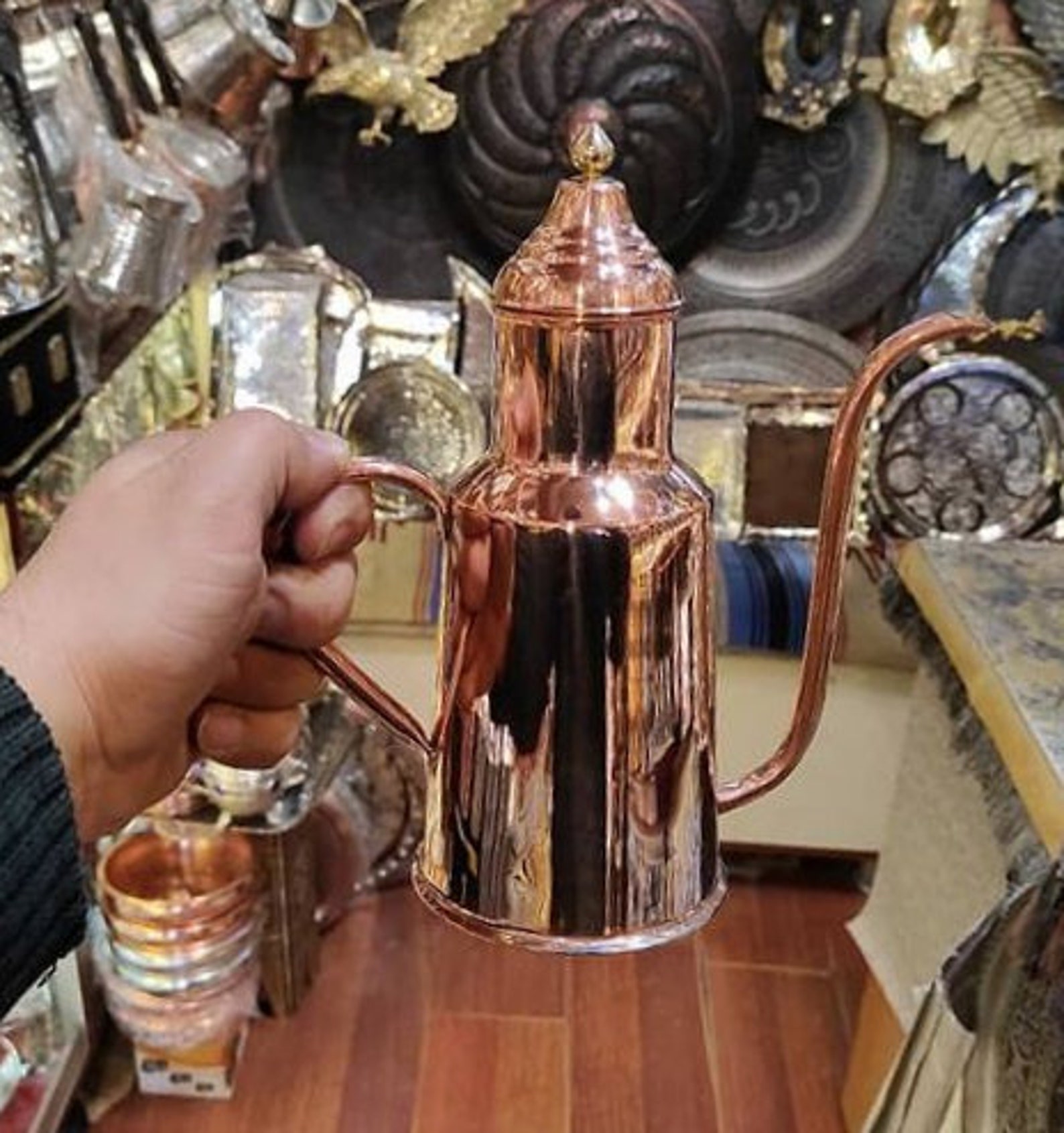 copper olive oil bottle