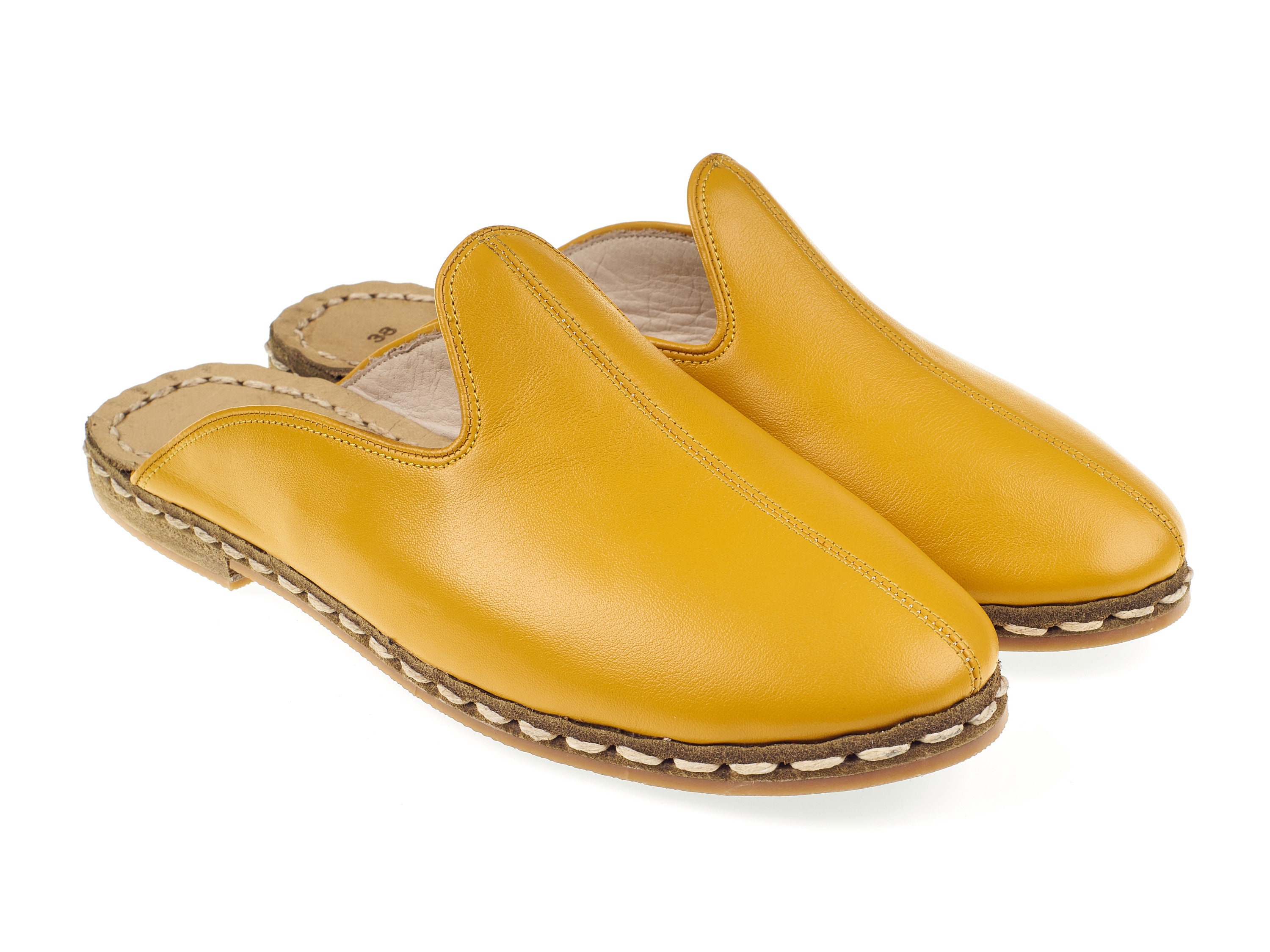 mens yellow slippers