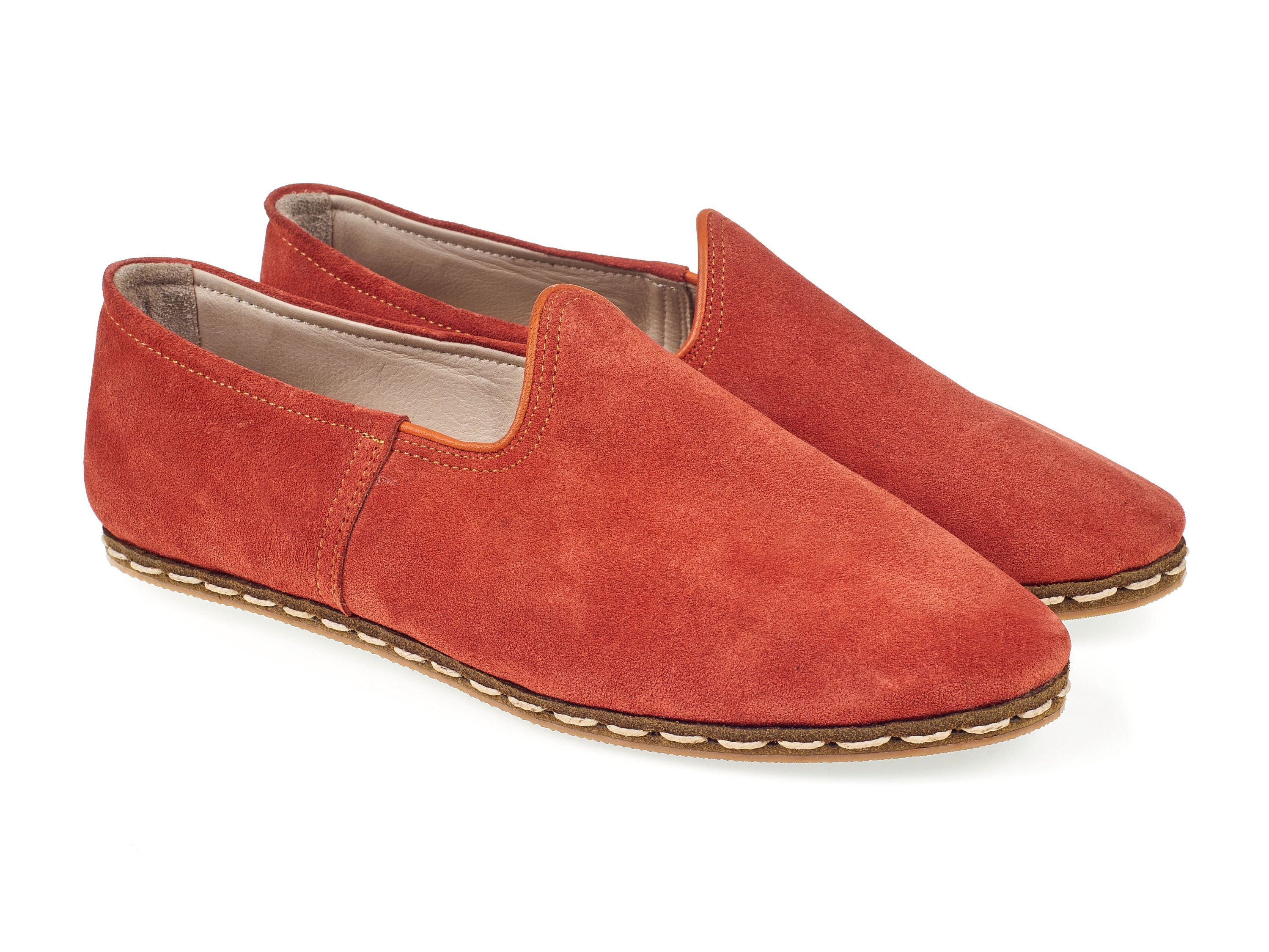 flat orange shoes
