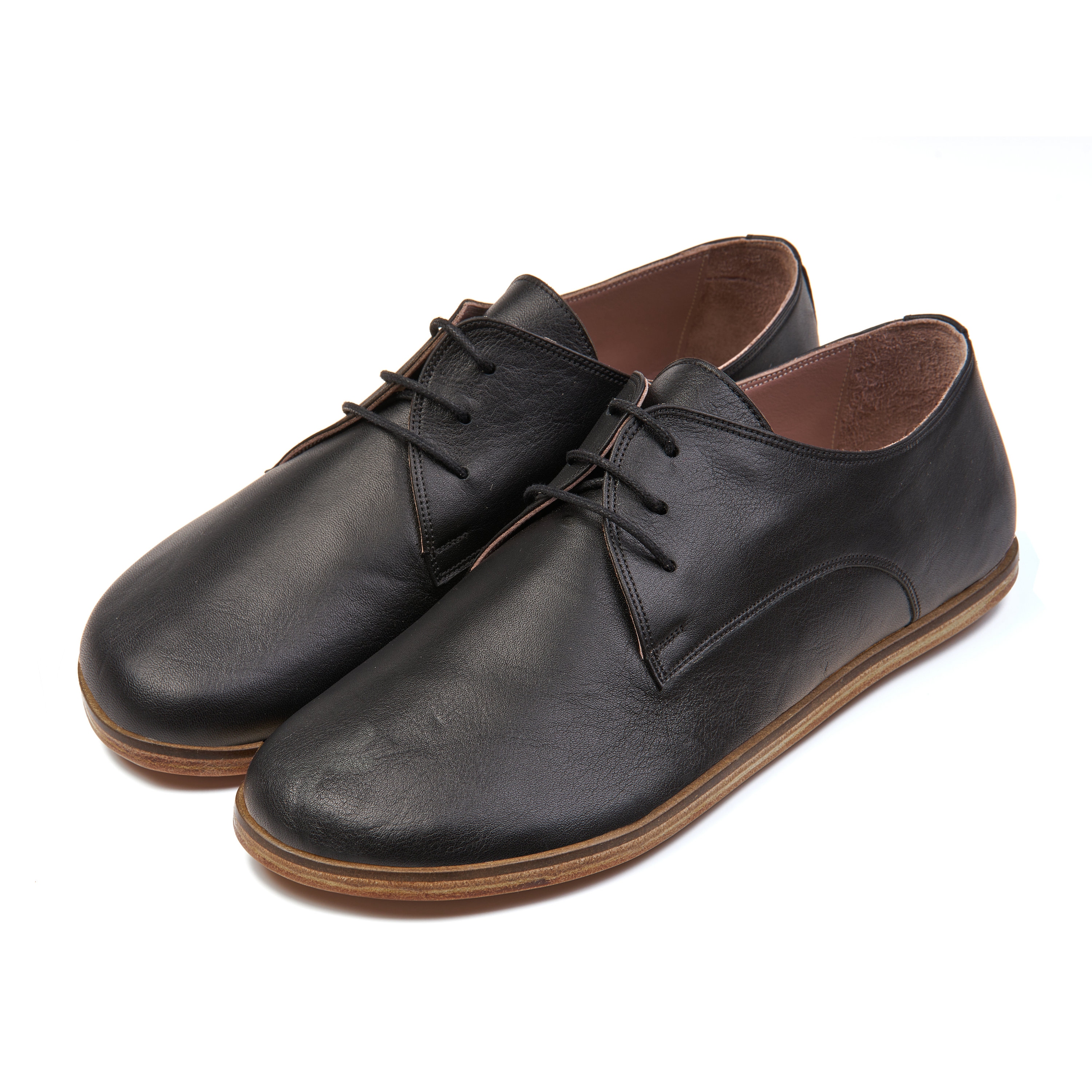 Handmade Leather Barefoot Oxford Shoes - Wide Toe - Black - Etsy