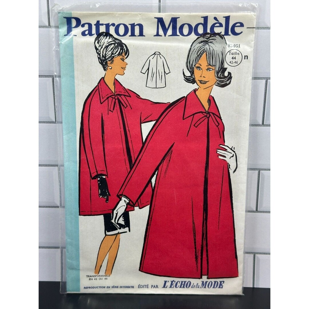 Vintage Patron Modele French Sewing Pattern 83 051 Coat Etsy