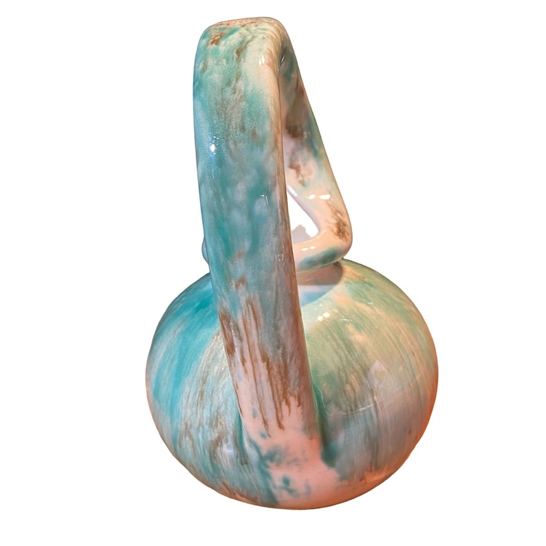 Verna 1 Pottery Cape Cod Turquoise Drip Glaze Handmade Etsy