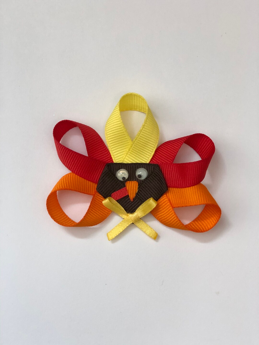 Turkey Hair Bow Clip Thanksgiving Turkey Hair Bow Turkey Etsy