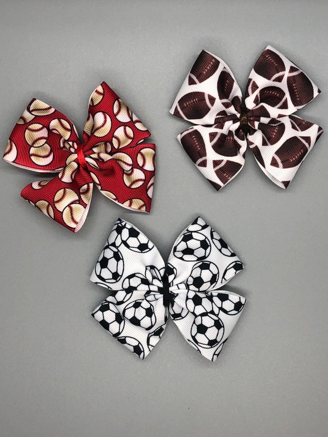 Sports Theme Hair Bow Clips, Baseball Hair Bow, Baseball Hair Clip